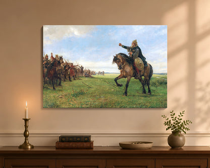 Gizur challenges the Huns, canvas wrap, 24 by 36 inches