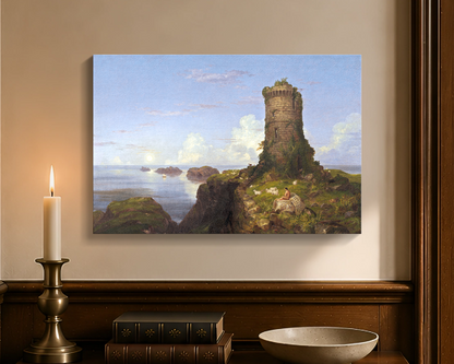 Italian Coast Scene with Ruined Tower