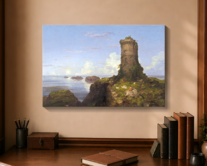 Italian Coast Scene with Ruined Tower