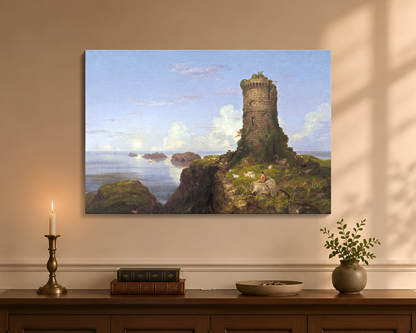 Italian Coast Scene with Ruined Tower