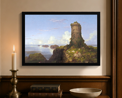 Italian Coast Scene with Ruined Tower