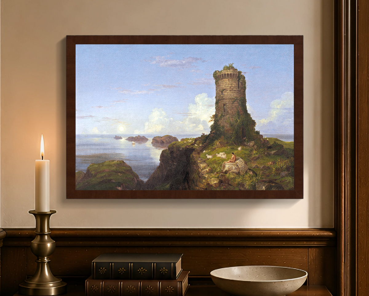 Italian Coast Scene with Ruined Tower