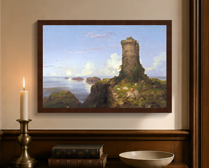 Italian Coast Scene with Ruined Tower