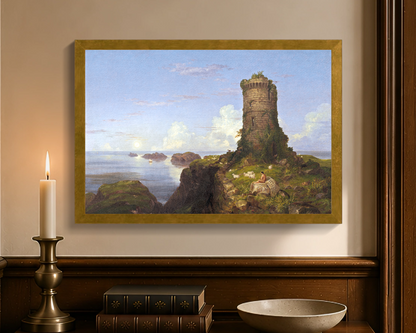 Italian Coast Scene with Ruined Tower