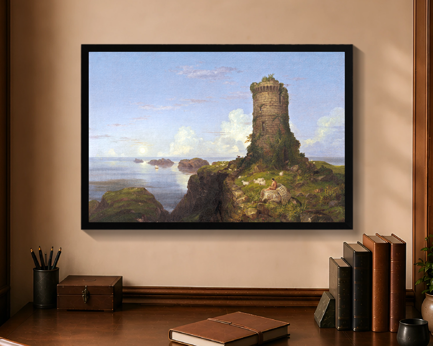 Italian Coast Scene with Ruined Tower