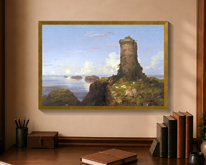 Italian Coast Scene with Ruined Tower