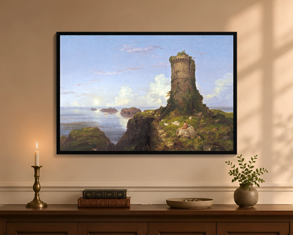 Italian Coast Scene with Ruined Tower