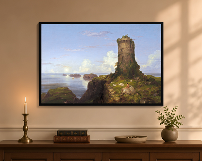 Italian Coast Scene with Ruined Tower