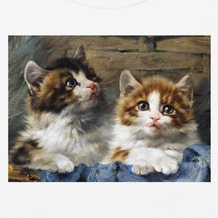 Two Kittens in a Basket - Fine Art Sweatshirt