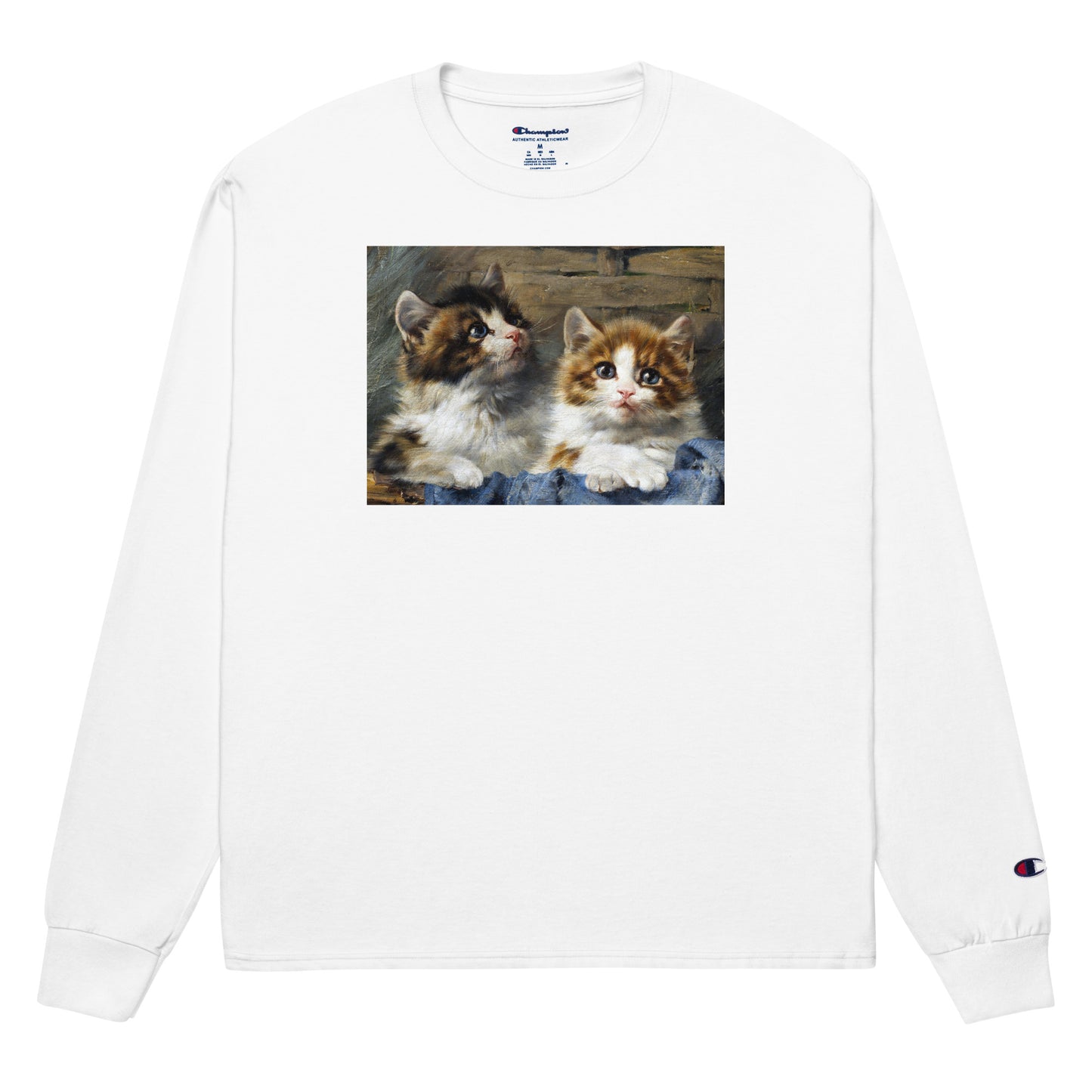 Two Kittens in a Basket - Fine Art Sweatshirt