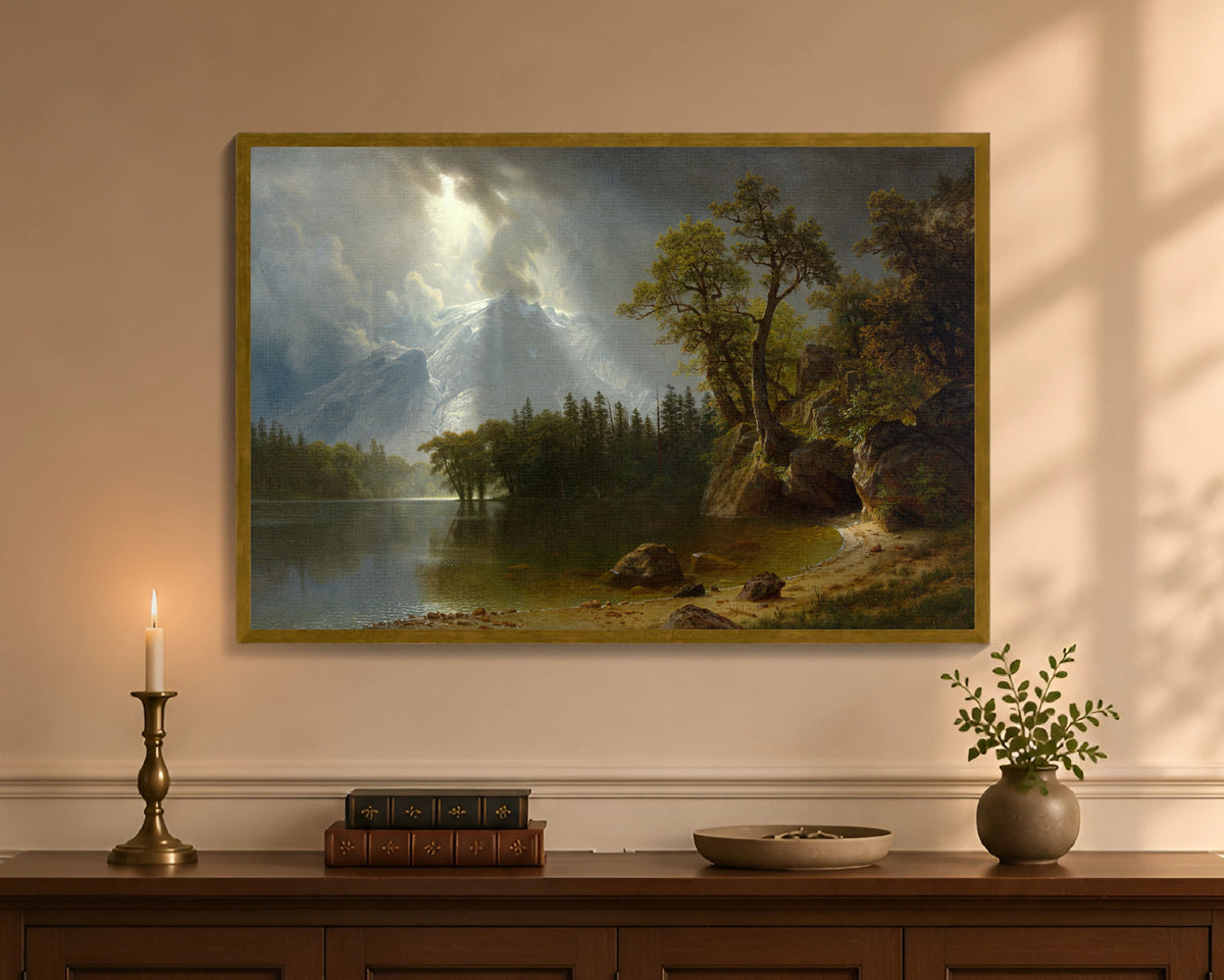 passing storm over the sierra nevadas fc 24x36 gold