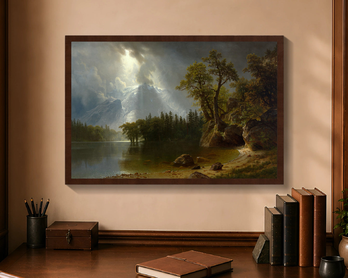 passing storm over the sierra nevadas fp 16x24 brown