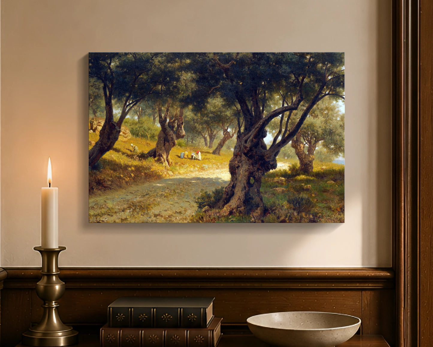 poppies and olive trees cw 12x18