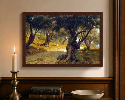 poppies and olive trees fc 12x18 brown