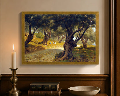 poppies and olive trees fc 12x18 gold