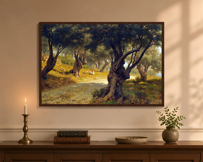 poppies and olive trees fc 24x36 brown