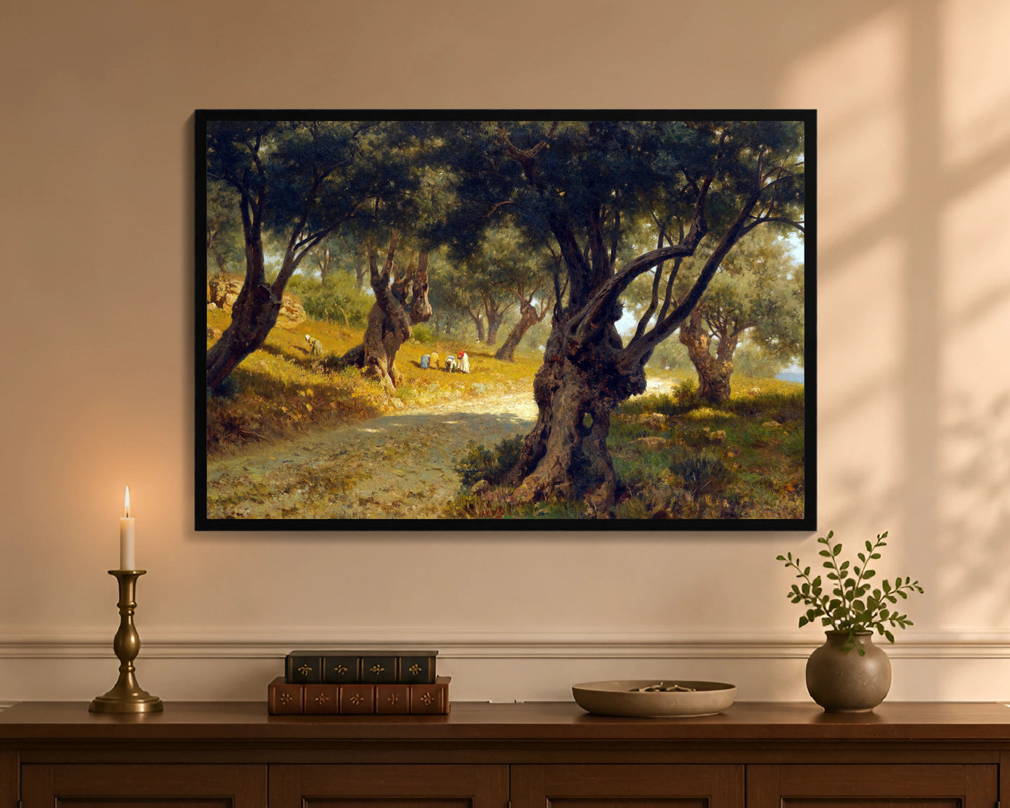 poppies and olive trees fp 24x36 black