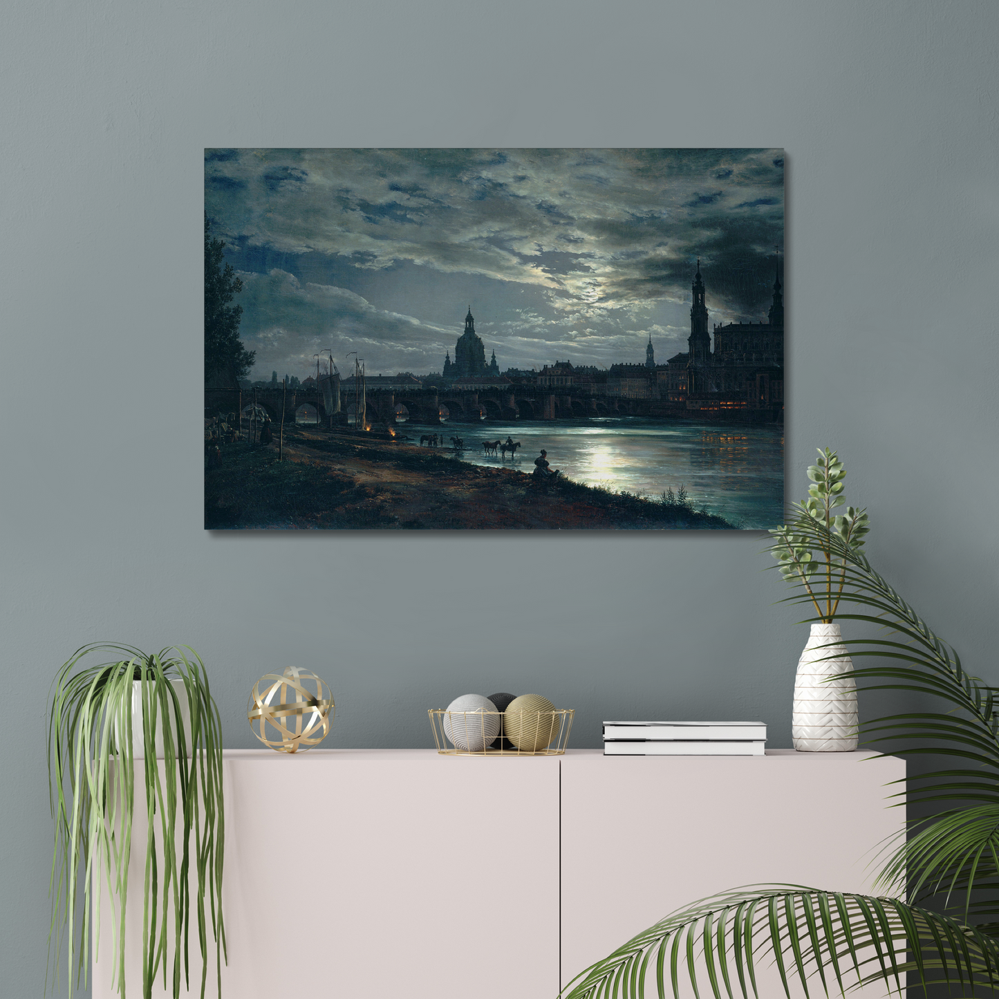 View of Dresden by Moonlight