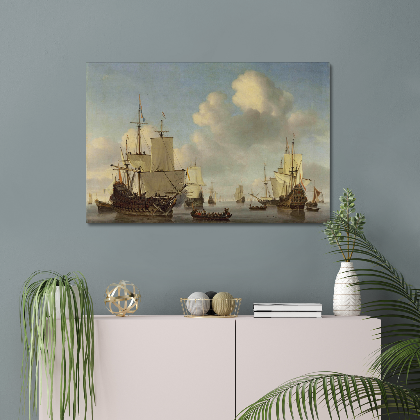 Dutch Ships in a Calm Sea