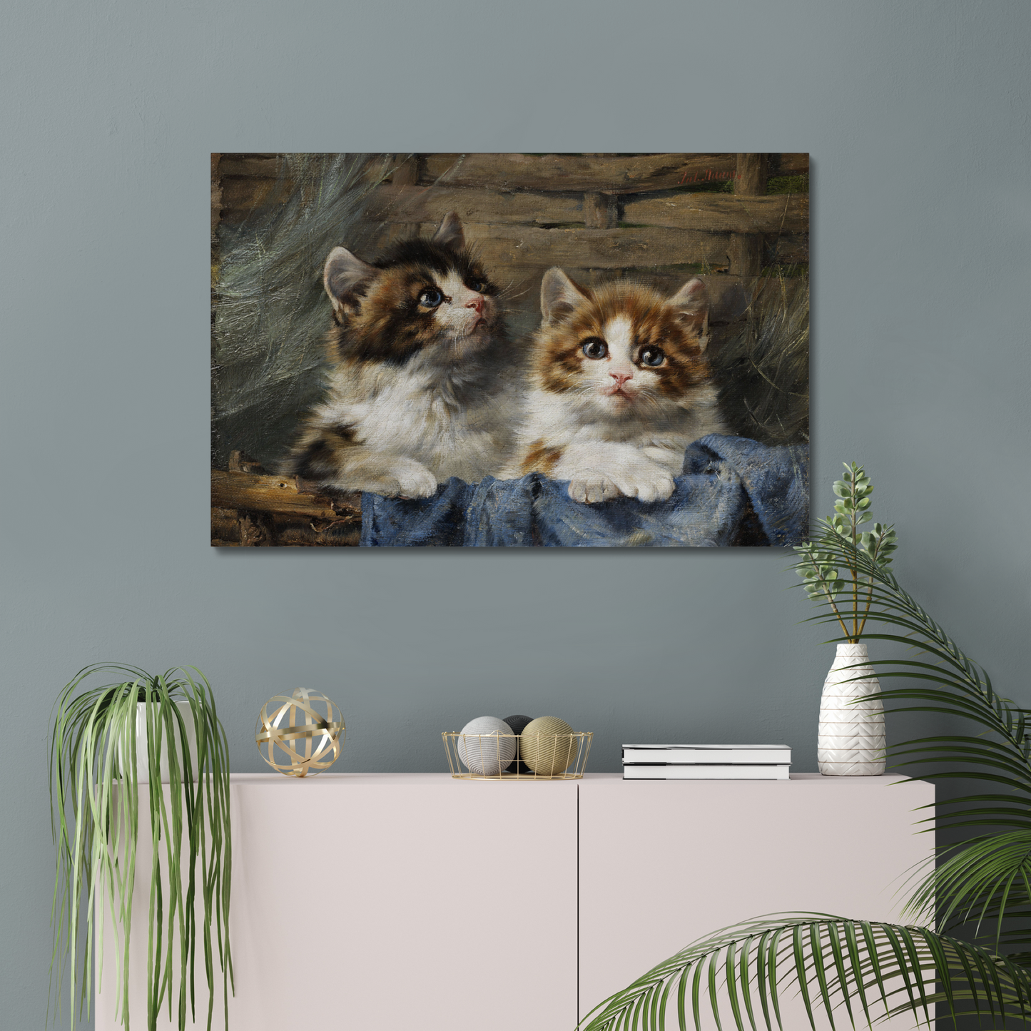 Two Kittens in a Basket