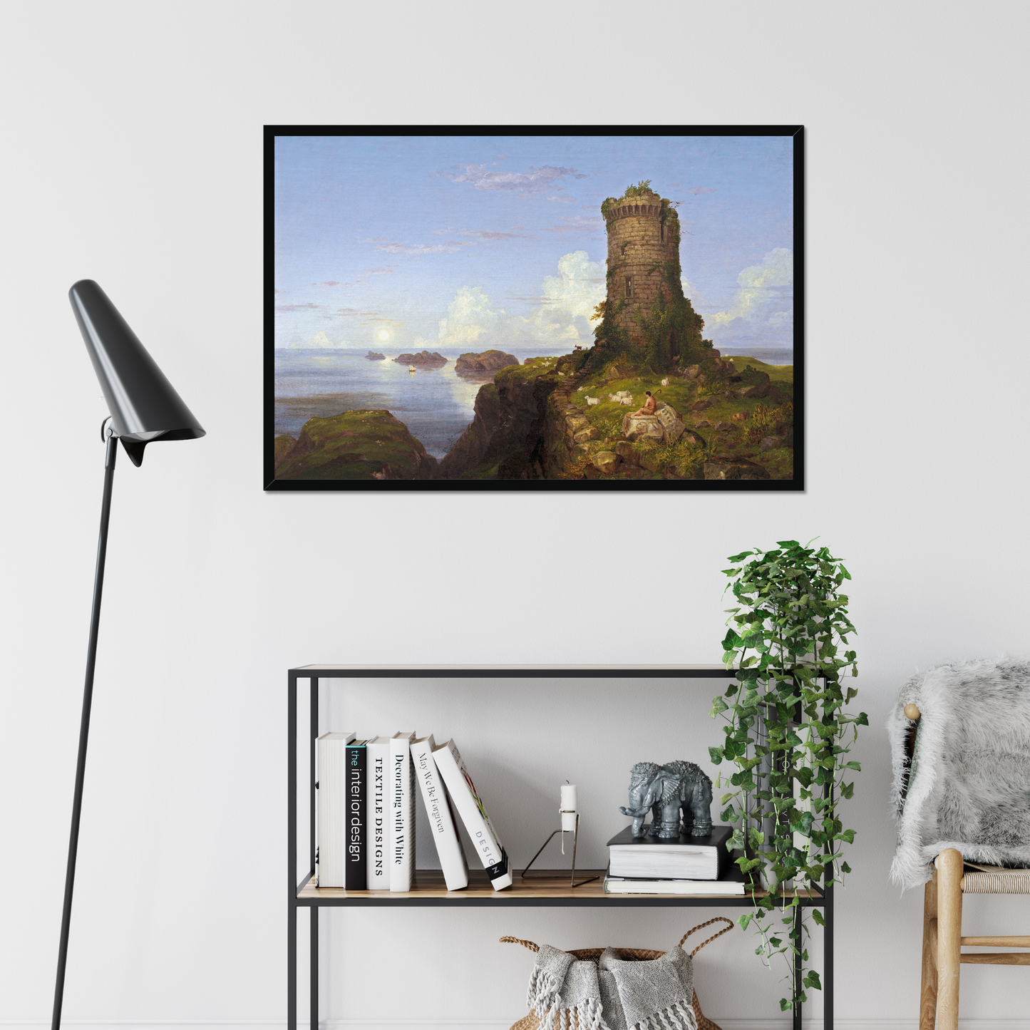 Italian Coast Scene with Ruined Tower