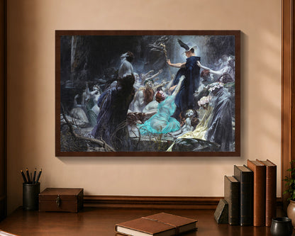 souls on the banks of the acheron fc 16x24 brown