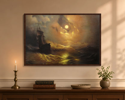 stormy sea at night fc 24x36 brown