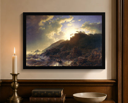 sunset after a storm on the coast of sicily fc 12x18 black