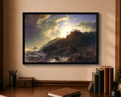 sunset after a storm on the coast of sicily fc 16x24 black