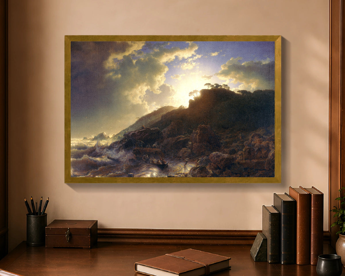 sunset after a storm on the coast of sicily fc 16x24 gold
