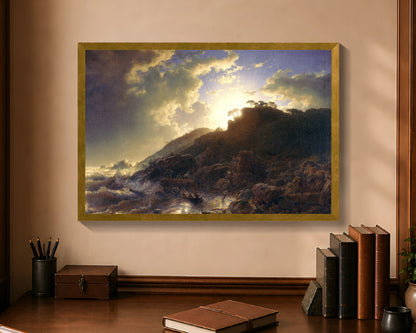 sunset after a storm on the coast of sicily fc 16x24 gold