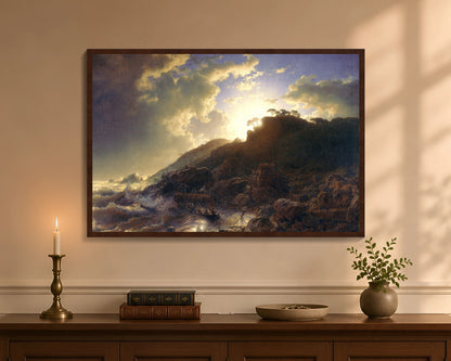 sunset after a storm on the coast of sicily fc 24x36 brown
