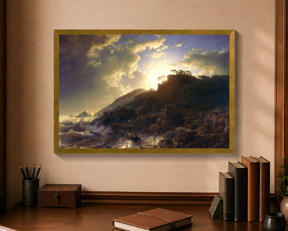 sunset after a storm on the coast of sicily fp 16x24 gold