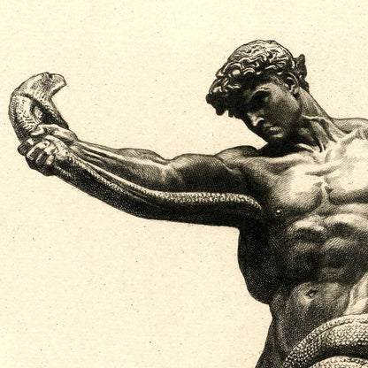 The Athlete Wrestling a Python - Canvas Wrap