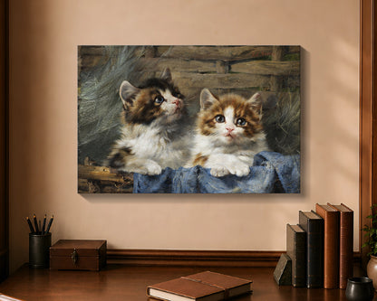 two kittens in a basket cw 16x24