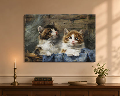 two kittens in a basket cw 24x36