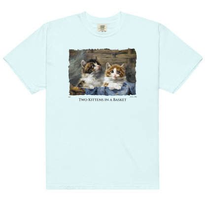 Two Kittens in a Basket - Fine Art T-Shirt