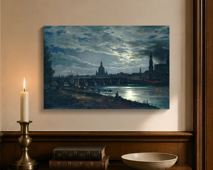 view of dresden by moonlight cw 12x18