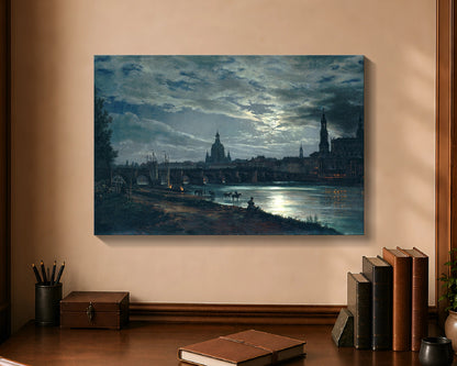 view of dresden by moonlight cw 16x24