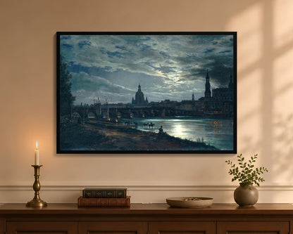 view of dresden by moonlight fc 24x36 black