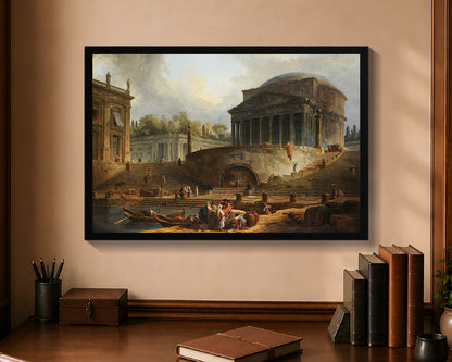 view of the port of ripetta fc 16x24 black