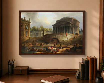 view of the port of ripetta fc 16x24 brown