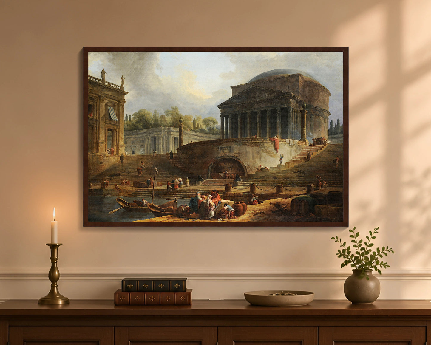 view of the port of ripetta fc 24x36 brown