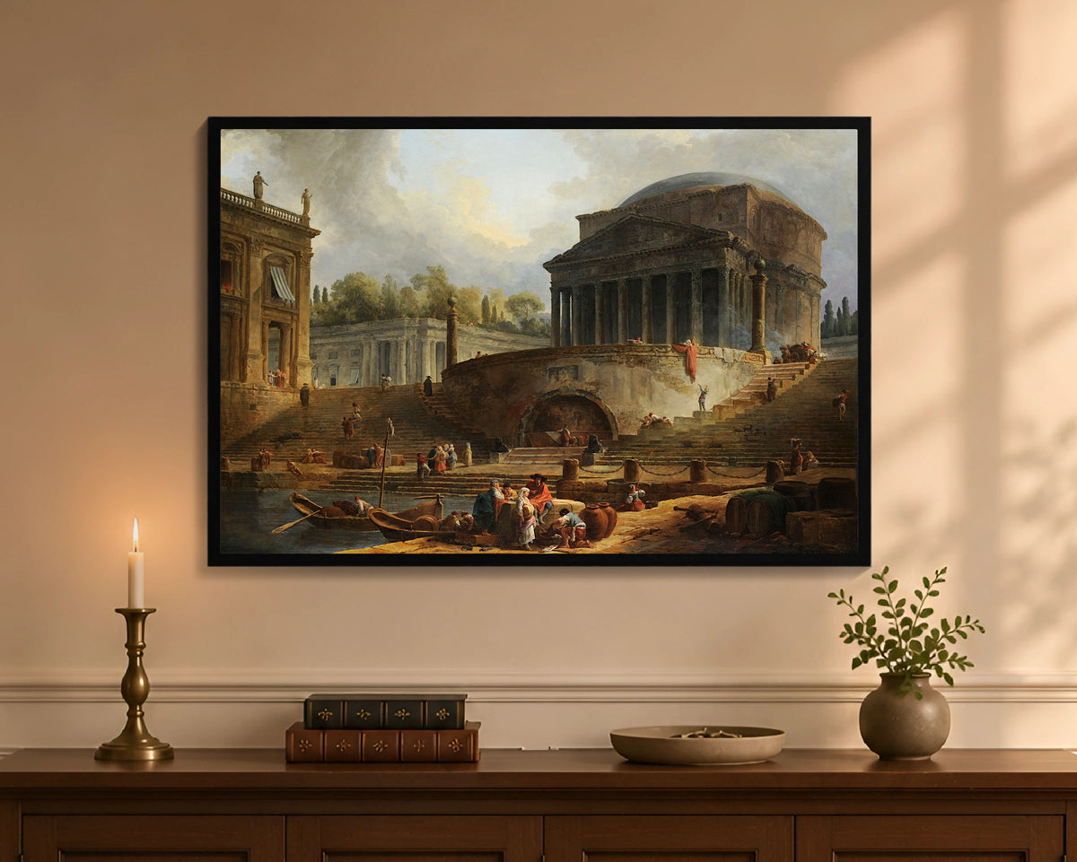 view of the port of ripetta fp 24x36 black