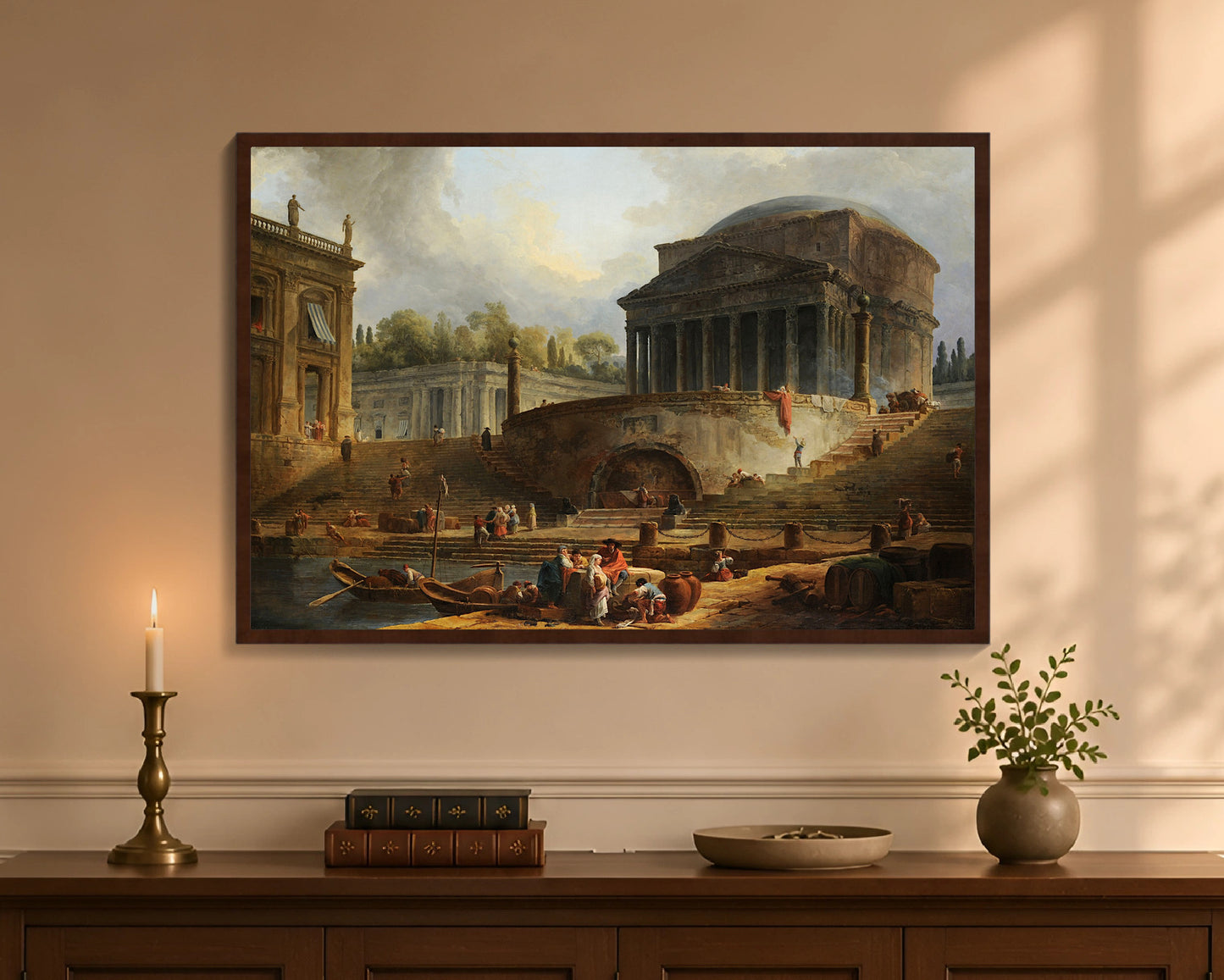 view of the port of ripetta fp 24x36 brown