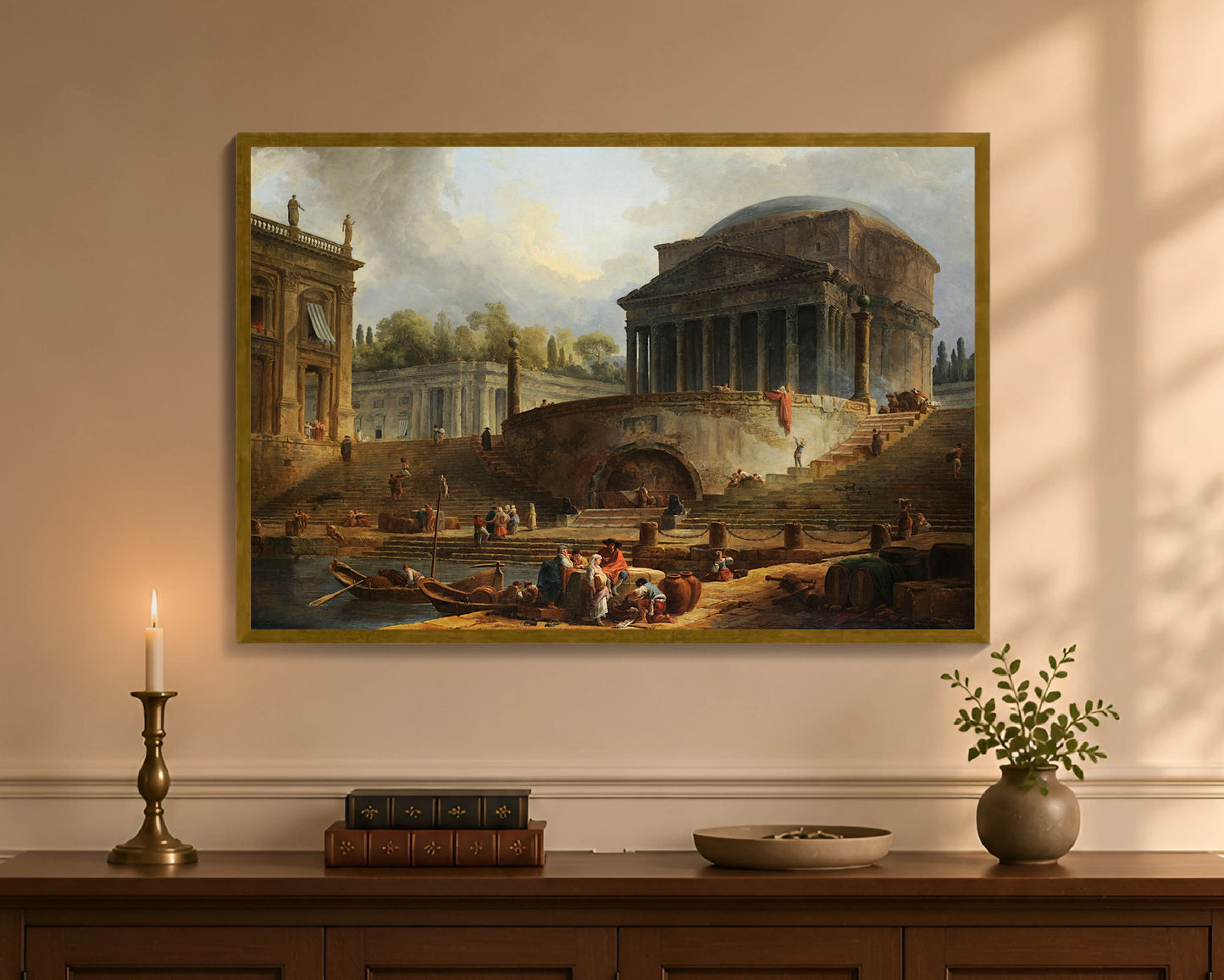 view of the port of ripetta fp 24x36 gold