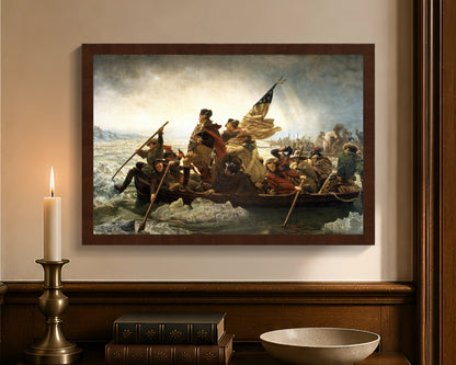 washington crossing the delaware fc 12x18 brown