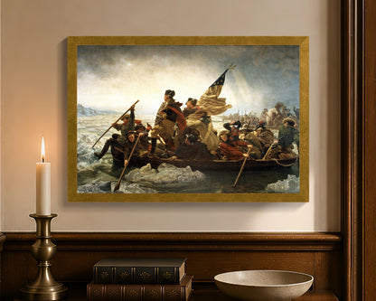 washington crossing the delaware fc 12x18 gold