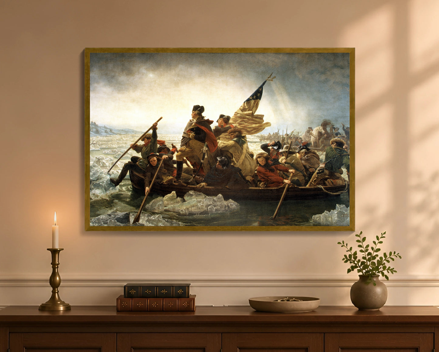 washington crossing the delaware fc 24x36 gold