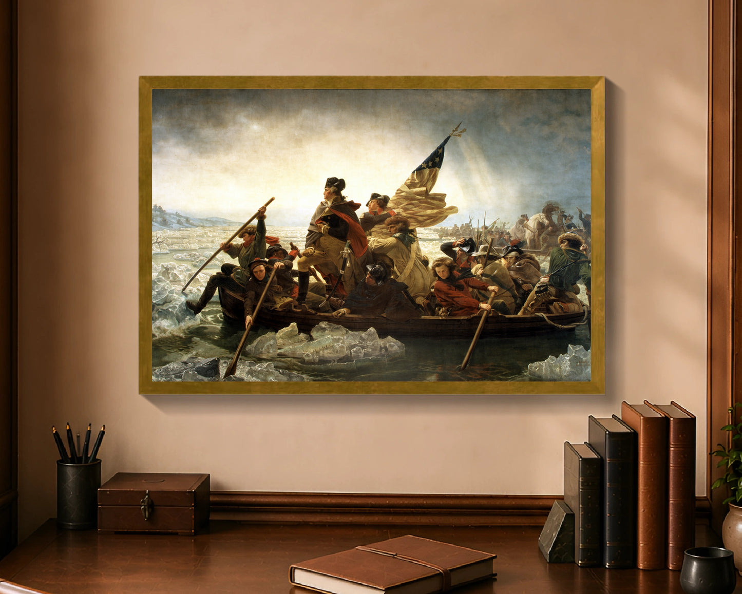 washington crossing the delaware fp 16x24 gold
